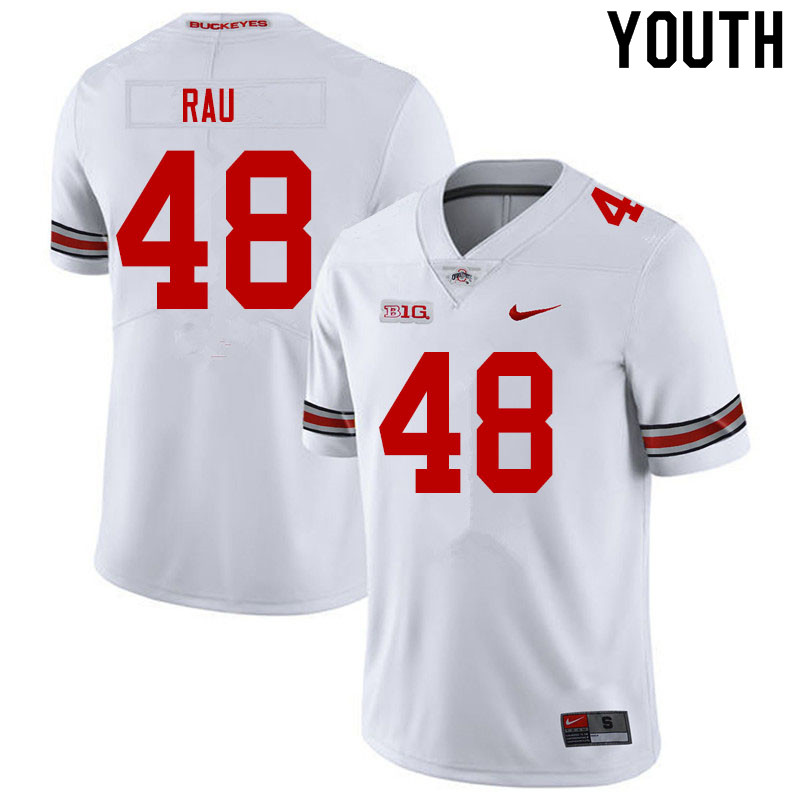 Youth Ohio State Buckeyes #48 Corey Rau White Authentic College Stitched Football Jersey 23WG048YS